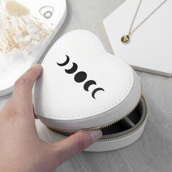 Lunar Phase White Heart Jewellery Case, 4 of 11