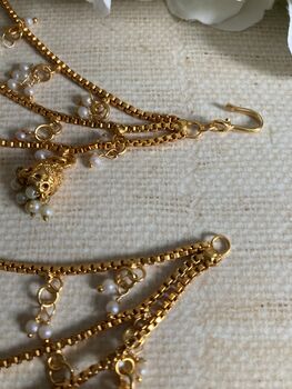 Gold Gold Plated Pearl Ear Chains/Kaan Chain, 6 of 6