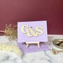Personalised Entwined Wooden Letters 5th Anniversary Card, thumbnail 7 of 9