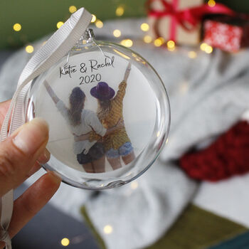 Best Friend Photo Memory Photo Christmas Bauble, 4 of 4