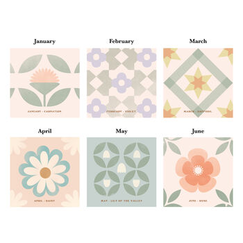 Personalised Birth Flower Patterned Ceramic Tile, 6 of 12