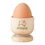 Personalised Name Hopping Easter Bunny Wooden Egg Cup, thumbnail 6 of 6