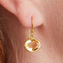 Citrine Hammered Gold Plated Silver Drop Earrings, thumbnail 7 of 10