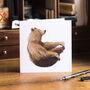 Yoga Bear Greetings Card, thumbnail 1 of 6