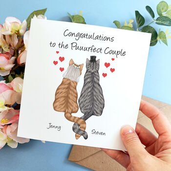 Personalised Cat Wedding Card, 6 of 7