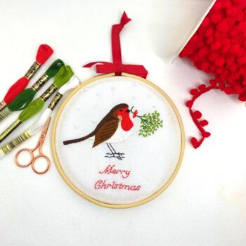 Christmas Robin Embroidery Kit, 4 of 11