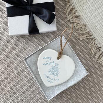 Personalised Merry And Married Bauble– Keepsake Ornament, 4 of 5