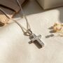 Cubic Zirconia Meaningful Silver Cross Pendant Necklace, thumbnail 1 of 3