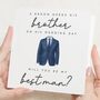 Brother Best Man Proposal Card Navy Suit, thumbnail 1 of 6