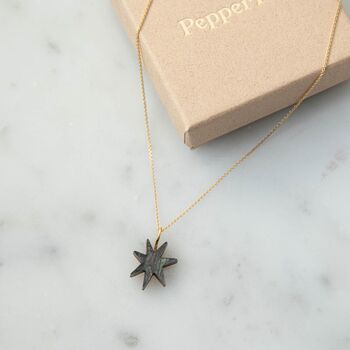 Hand Drawn Star Necklace In Teal, Lilac Or Black, 4 of 6