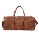 large brown leather holdall