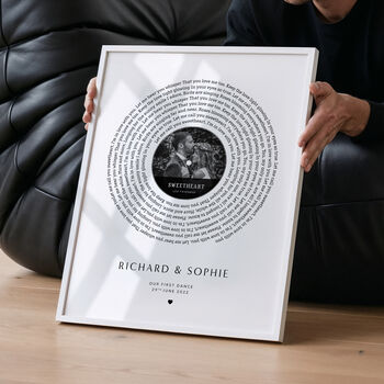Custom Vinyl Lyrics Print – Personalised Music Poster, Customizable Music Gift For Girlfriend, Boyfriend, Anniversary, 5 of 8