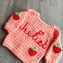 Personalised Baby/ Childrens Strawberry Cardigan, thumbnail 1 of 10