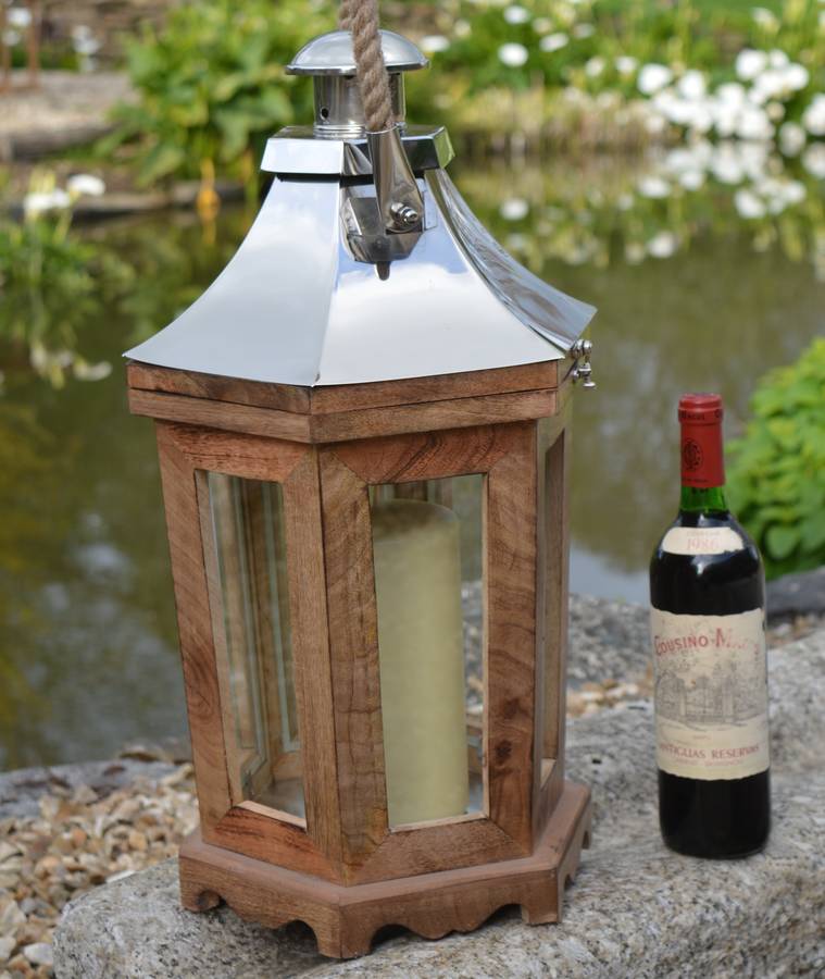 large reclaimed wood candle lantern by za za homes | notonthehighstreet.com