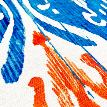 Blue And Orange Ikat Printing Cushion Cover, 6 of 7
