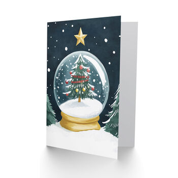 Decorated Tree Winter Snow Globe Xmas Christmas Card, 2 of 4