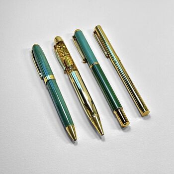 Green And Gold Metal Four Piece Pen Gift Set, 2 of 8