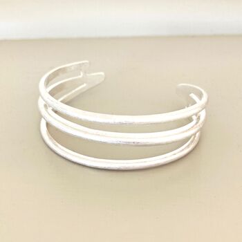 Silver Plated Triple Bangle, 2 of 5