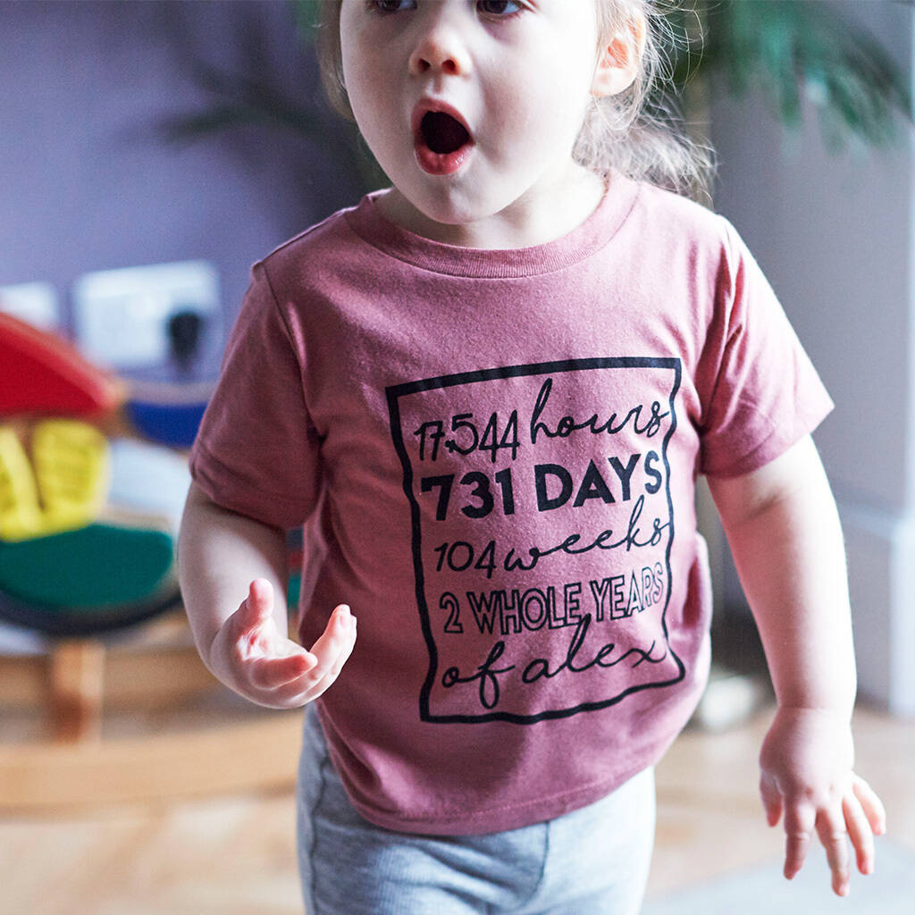 Personalised Second Days/ Months/ Years Birthday T Shirt, 1 of 3