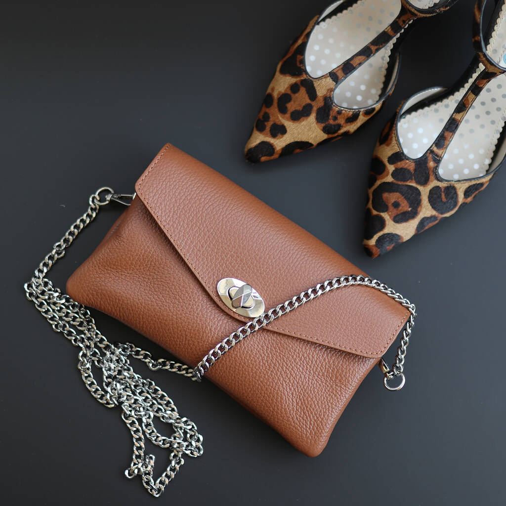 Leather Cross Body Chain Bag By The Leather Store