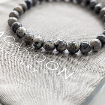 Men's Bracelet In Norwegian Moonstone And Silver, 3 of 7