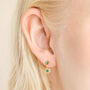 Sterling Silver Green Crystal Sun Drop Earrings, thumbnail 4 of 8
