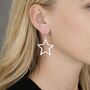 Large Sterling Silver Star Drop Statement Earrings – 20mm, thumbnail 3 of 4
