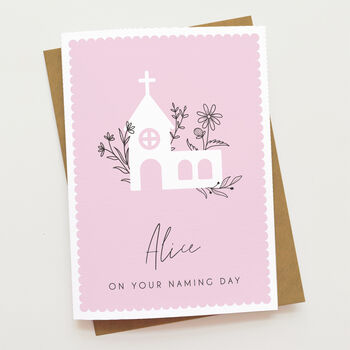 Floral Naming Day Card, 3 of 7