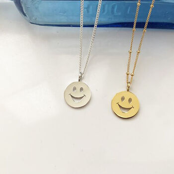 Smiley Pendant In Gold Or Silver, 4 of 4