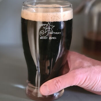 18th Birthday Gift Shooting Star Engraved Pint Glass, 7 of 11