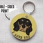 Beagle Personalised Dog Face Portrait Keychain, thumbnail 4 of 6