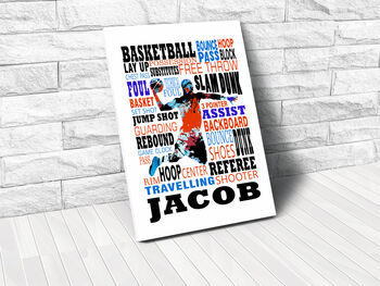 Personalised Basketball Player Art Print, 2 of 5