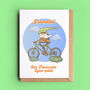 Personalised Cyclist Gonk Father's Day Or Birthday Card, thumbnail 1 of 2