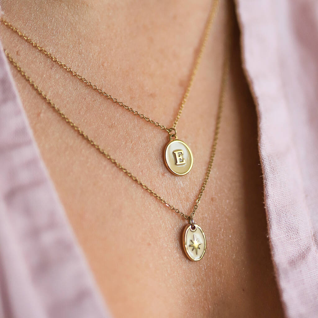 Personalised Gold Disc Necklace By Florence London