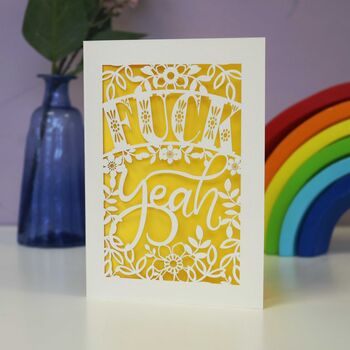 Fuck Yeah Papercut Congratulations Card, 4 of 4