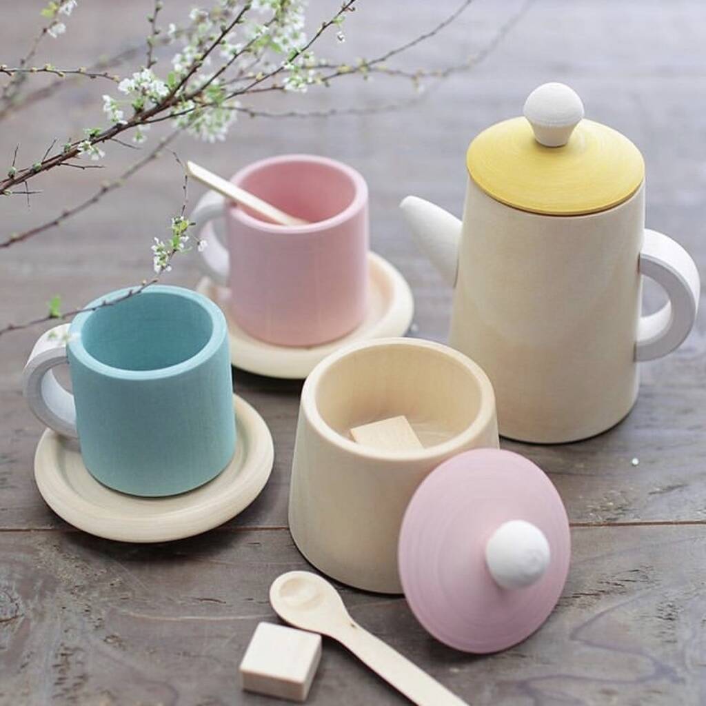 Pastel Wooden Tea Set