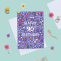 90th Birthday Card For Women, Floral 90th Card, For Her, thumbnail 1 of 2