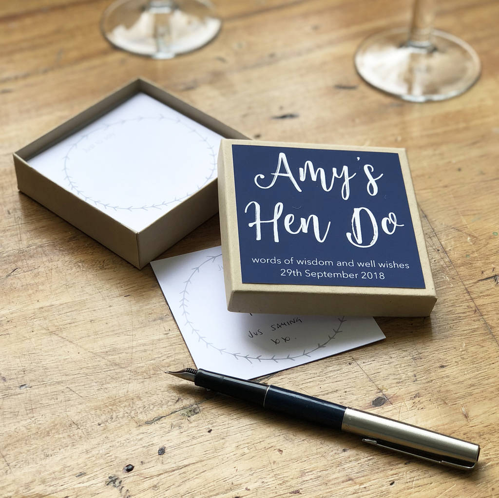 Personalised Hen Do Message Box By Modo Creative Notonthehighstreet