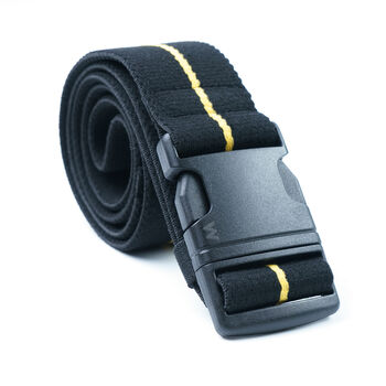 Men's Fabric Stretch Belt Outdoor Belts Black And Yellow, 3 of 7