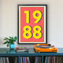 1988 Personalised Year Typography Print, thumbnail 4 of 11