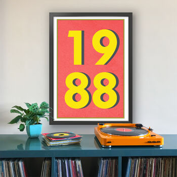 1988 Personalised Year Typography Print, 4 of 11