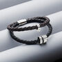 Men's Leather Hoop Bracelet, thumbnail 3 of 11