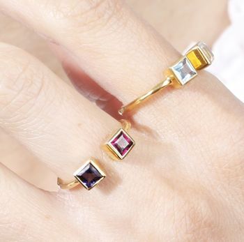 Open Ended Princess Cut Gemstone Ring, 2 of 7