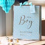 Baby Boy Gift Bag Blue And Silver, thumbnail 1 of 4