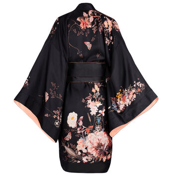 Silk Kimono Dressing Gown Floral Magic Blooms, 4 of 11