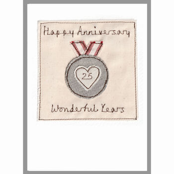 Personalised Silver Medal 25th Anniversary Card, 9 of 12