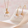 Pearl Necklace And Earring Set In Gold Vermeil, thumbnail 4 of 5