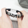 Personalised Men's Gothic Cross Leather Bracelet, thumbnail 2 of 5