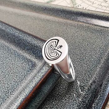 Life's Journey Personalised Silver Signet Ring, 2 of 7