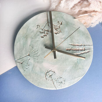 Green And Gold Ceramic Wall Clock, 2 of 4